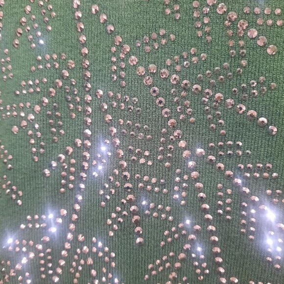 NWT LIV Milano Vegas Green Sweater with Embellishments Size Large MSRP $60 - Picture 3 of 6